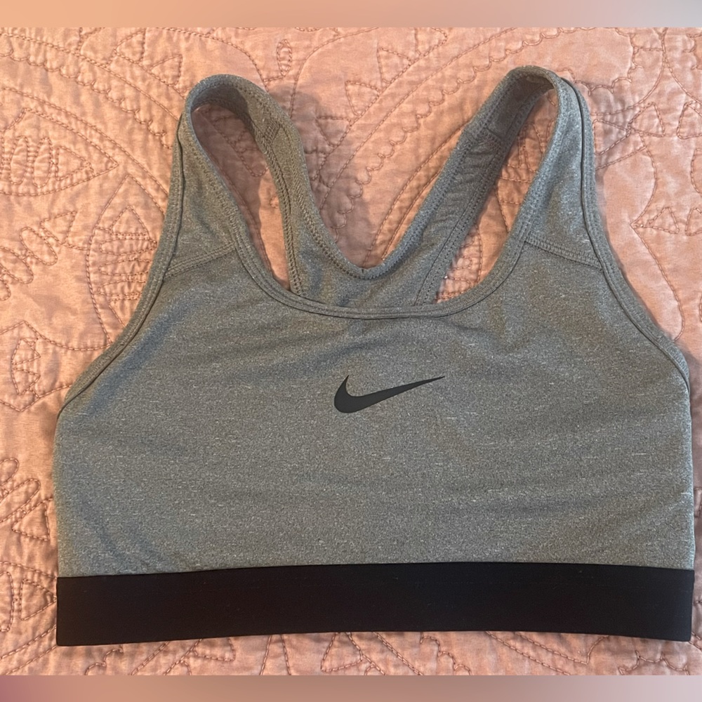 Grey Nike sports bra